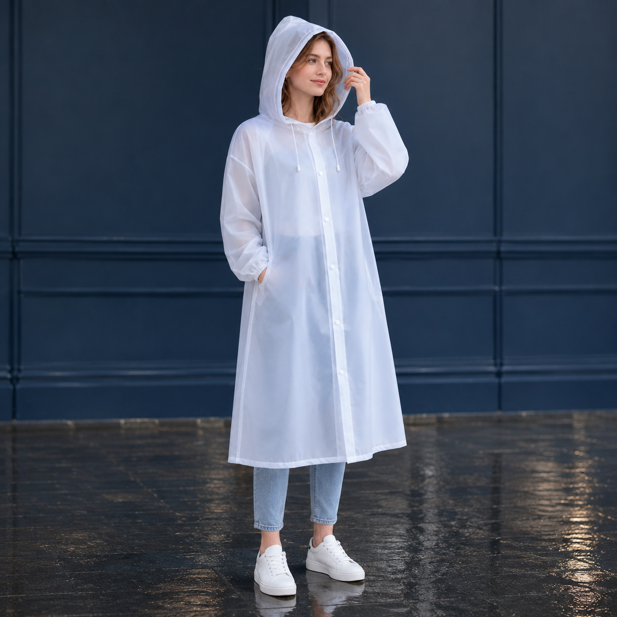 Poncho de pluie imperméable avec capuche