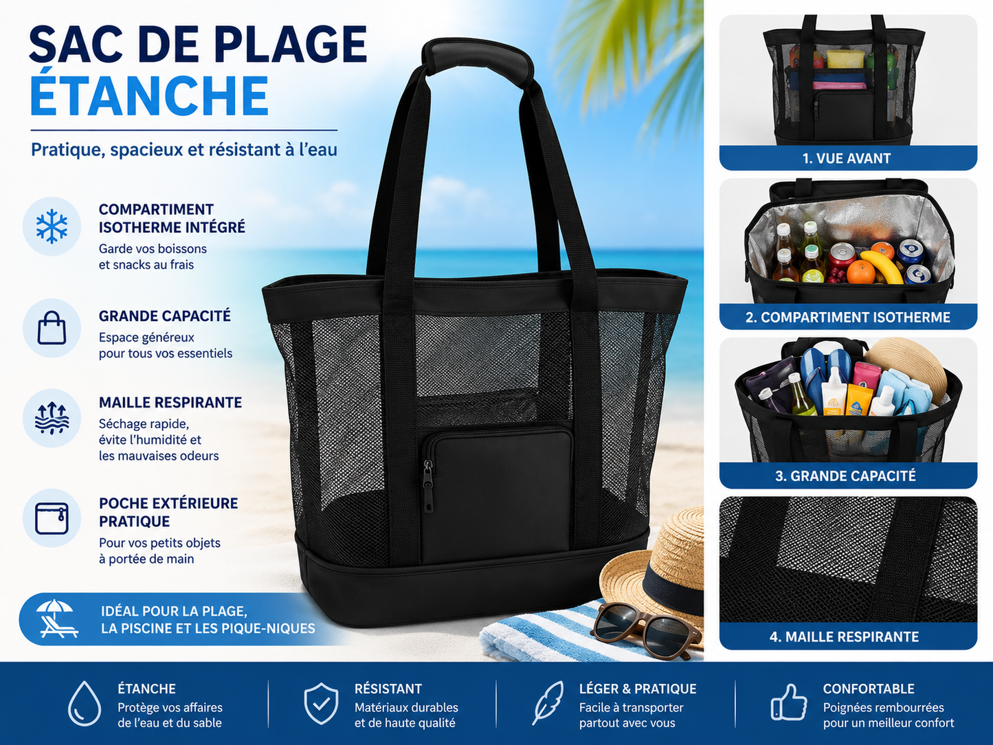 Sac de Plage Étanche
