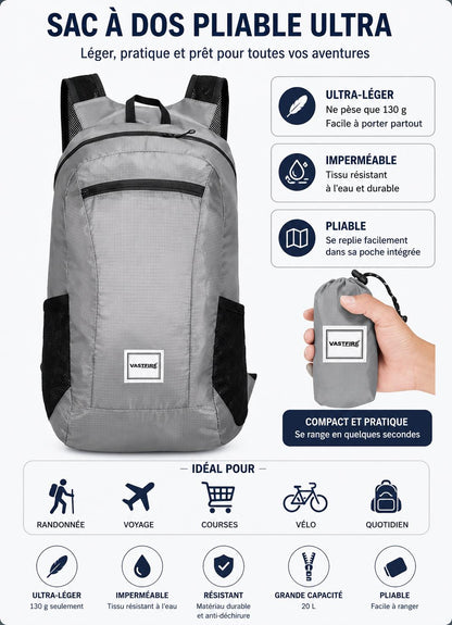 Sac à Dos Pliable Ultra Léger Voyage