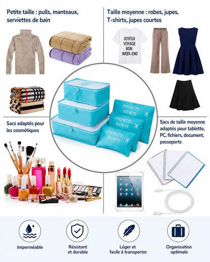 Organisateur de Valise 6 Pièces