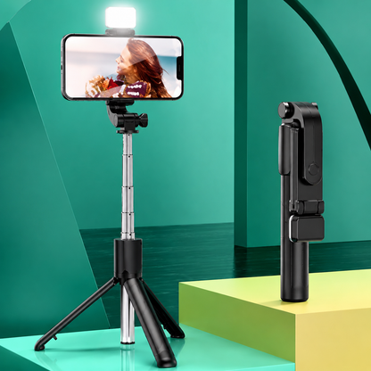 Trépied Selfie Bluetooth 4-en-1 – Perche Télescopique avec Télécommande